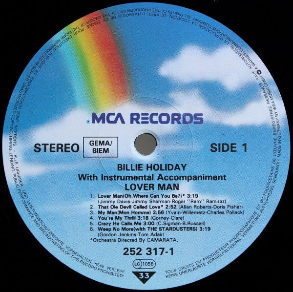 Billie Holiday ~ Lover Man (Vinyl) - Djungel & Jazz
