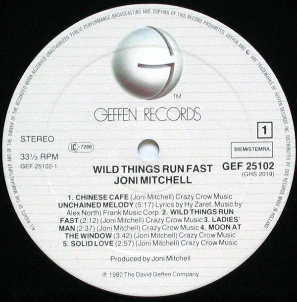 Joni Mitchell ~ Wild Things Run Fast (Vinyl) - Djungel & Jazz