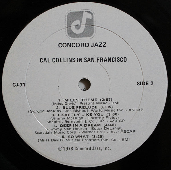 Cal Collins ~ Cal Collins In San Francisco (Vinyl) - Djungel & Jazz