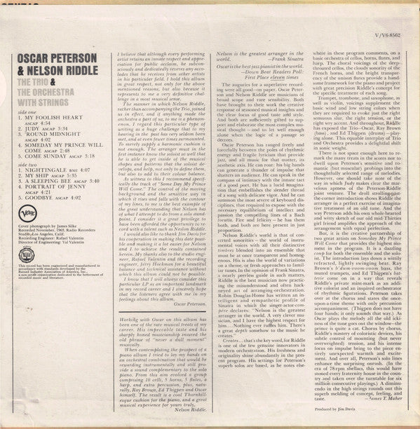 Oscar Peterson And Nelson Riddle : Oscar Peterson And Nelson Riddle (LP, Mono)