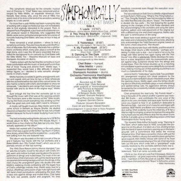 Mike Melillo / Chet Baker : Symphonically (LP, Album)