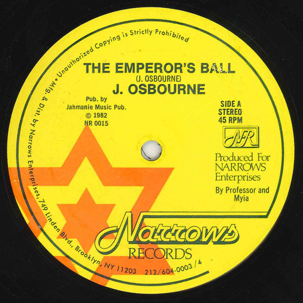 Johnny Osbourne : The Emperor's Ball / Yo Yo (12")