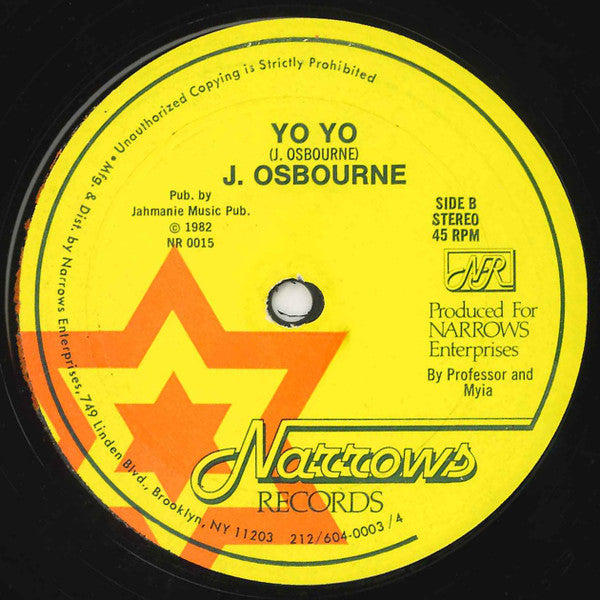 Johnny Osbourne : The Emperor's Ball / Yo Yo (12")