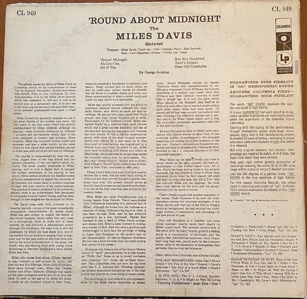 Miles Davis ~ 'Round About Midnight (Vinyl) - Djungel & Jazz