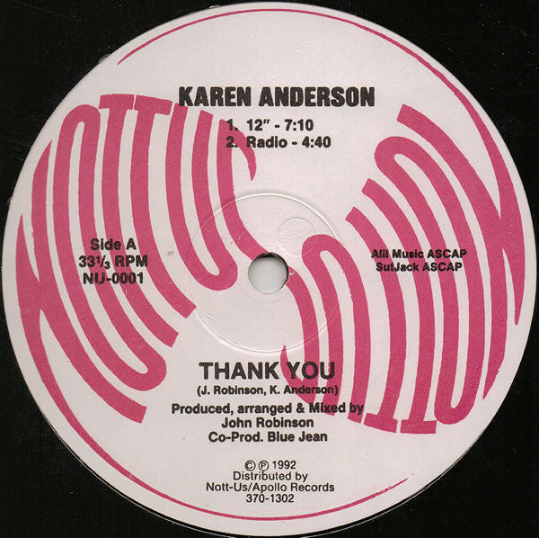 Karen Anderson ~ Thank You (Vinyl) - Djungel & Jazz