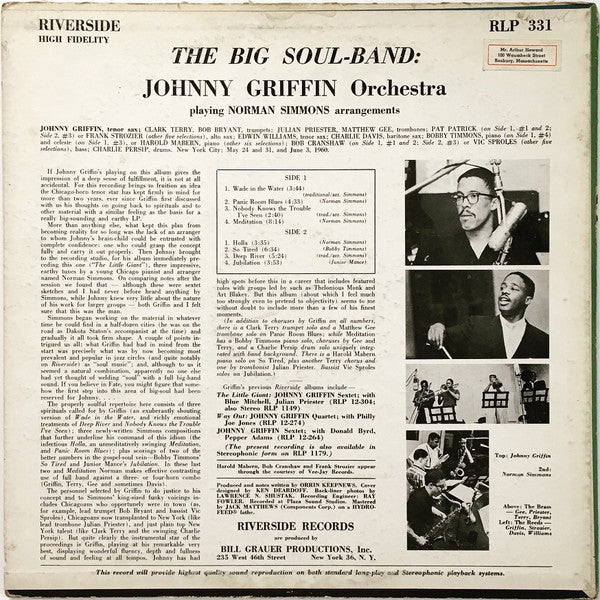 Johnny Griffin Orchestra* : The Big Soul-Band (LP, Album, Mono)