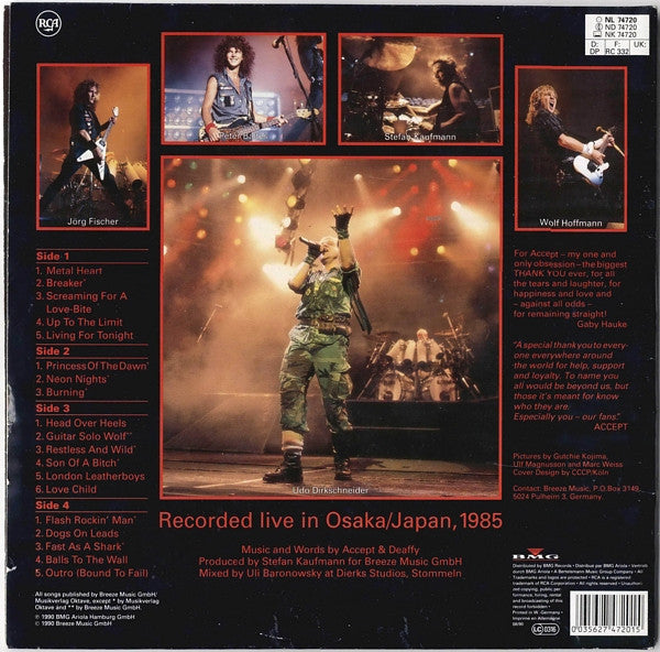 Accept : Staying A Life (2xLP, Album, Gat)