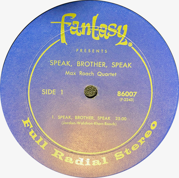 Max Roach Quartet ~ Speak, Brother, Speak (Vinyl) - Djungel & Jazz