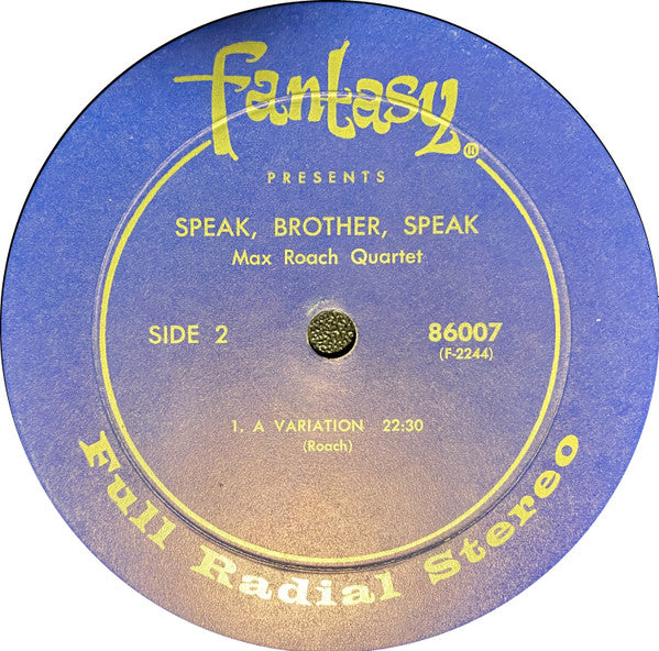 Max Roach Quartet ~ Speak, Brother, Speak (Vinyl) - Djungel & Jazz