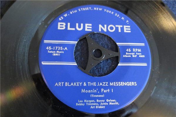 Art Blakey & The Jazz Messengers ~ Moanin', Part I / Moanin', Part 2 (Vinyl) - Djungel & Jazz