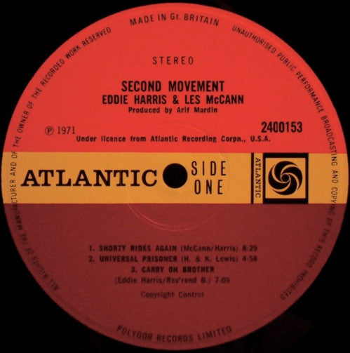 Eddie Harris & Les McCann : Second Movement (LP, Album)