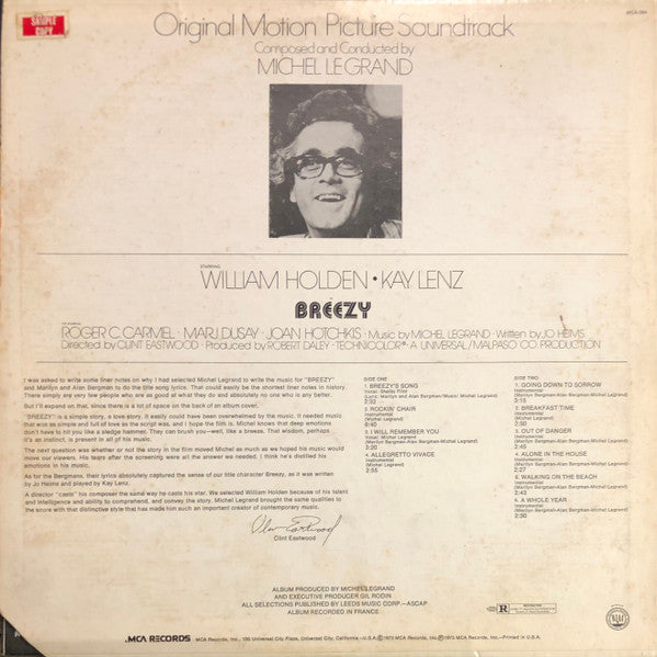 Michel Legrand ~ Breezy (Original Motion Picture Soundtrack) (Vinyl) - Djungel & Jazz