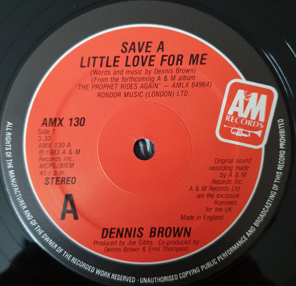 Dennis Brown : Save A Little Love For Me (12")