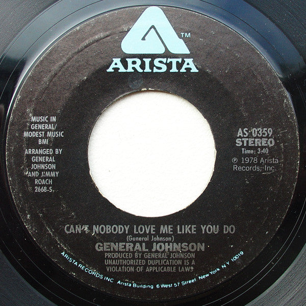 General Johnson ~ Can't Nobody Love Me Like You Do / Lies (Vinyl) - Djungel & Jazz