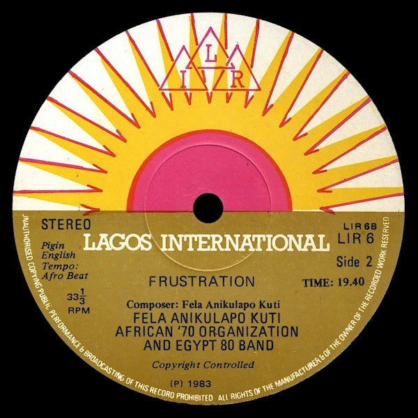 Fela Anikulapo Kuti* And Egypt 80 Band* : Perambulator (LP, Album)