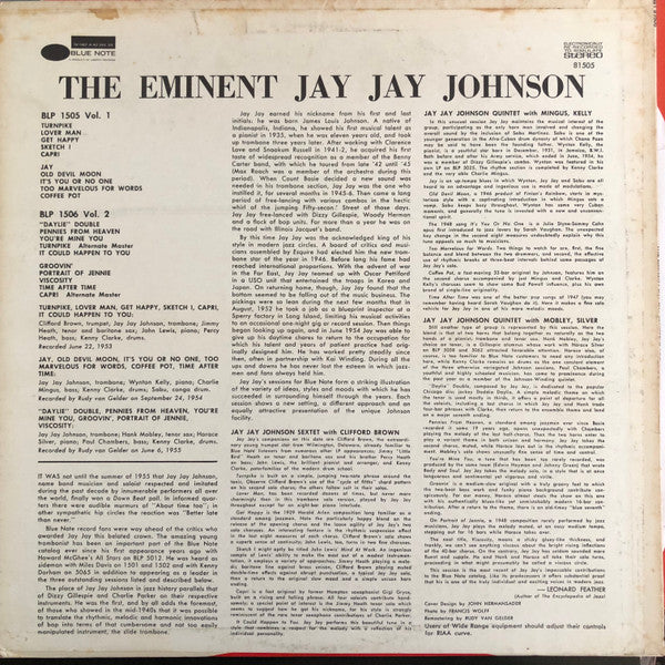 J.J. Johnson : The Eminent Jay Jay Johnson Volume 1 (LP, Comp, RE)