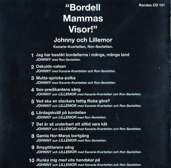 Johnny Bode Och Lillemor Dahlqvist, Kanarie-Kvartetten, Ron-Sextetten ~ Bordell Mammas Visor! (Vinyl) - Djungel & Jazz