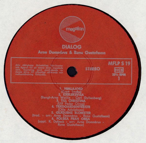 Arne Domnérus & Rune Gustafsson ~ Dialog (Vinyl) - Djungel & Jazz