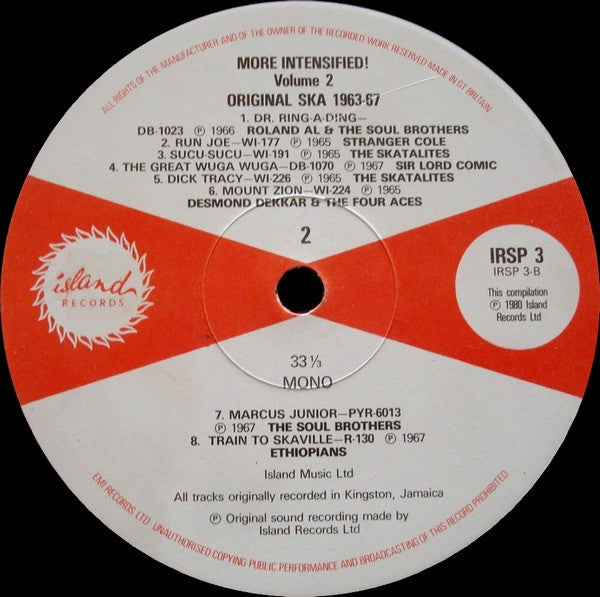 Various : More Intensified! Original Ska 1963-67 Vol. 2 (LP, Comp, Mono)