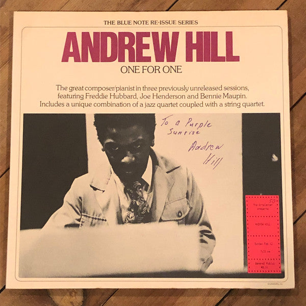 Andrew Hill ~ One For One (Vinyl) - Djungel & Jazz