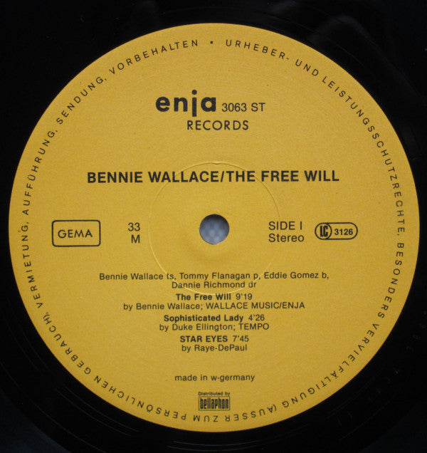 Bennie Wallace / Tommy Flanagan / Eddie Gomez / Dannie Richmond ~ The Free Will (Vinyl) - Djungel & Jazz