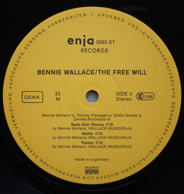 Bennie Wallace / Tommy Flanagan / Eddie Gomez / Dannie Richmond ~ The Free Will (Vinyl) - Djungel & Jazz