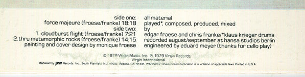 Tangerine Dream ~ Force Majeure (Vinyl) - Djungel & Jazz