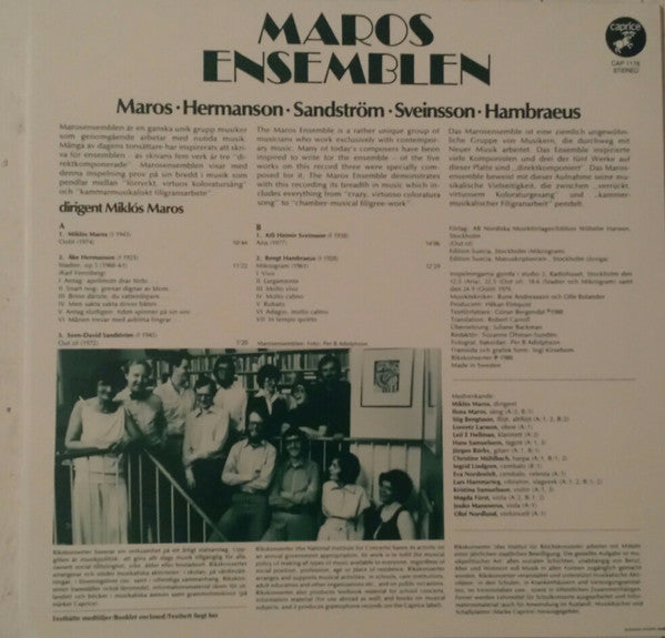 Marosensemblen, Maros, Hermanson, Sandström, Sveinsson, Hambraeus ~ Marosensemblen (Vinyl) - Djungel & Jazz