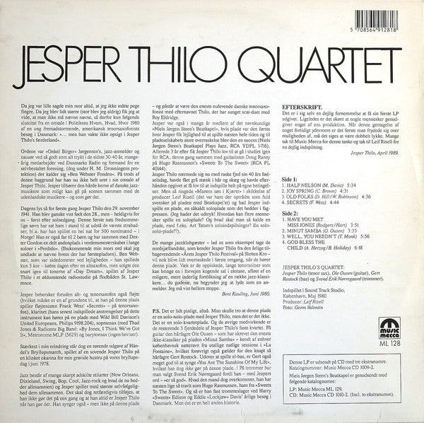 Jesper Thilo Quartet : Jesper Thilo Quartet (First Album) (LP, Album, RE)