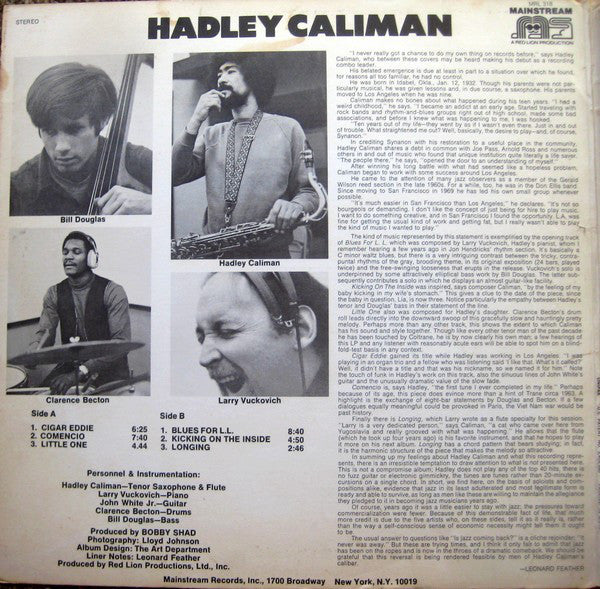 Hadley Caliman : Hadley Caliman (LP, Album)