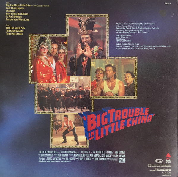 John Carpenter ~ Big Trouble In Little China (Original Motion Picture Soundtrack) (Vinyl) - Djungel & Jazz