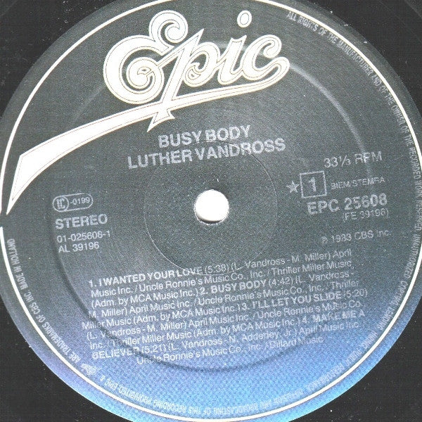 Luther Vandross : Busy Body (LP, Album)