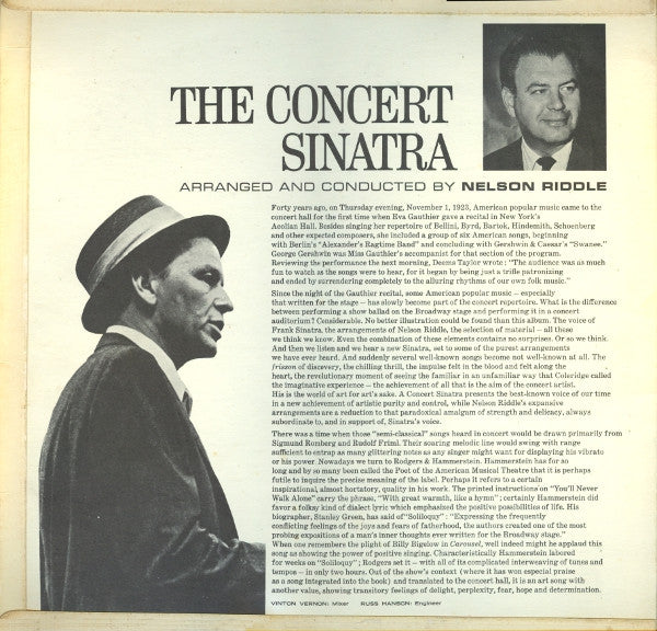 Frank Sinatra ~ The Concert Sinatra (Vinyl) - Djungel & Jazz