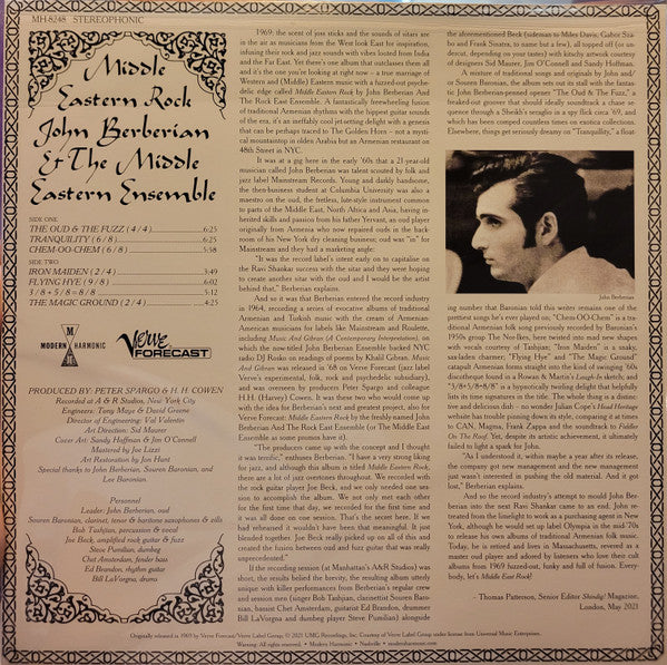 John Berberian And The Rock East Ensemble ~ Middle Eastern Rock (Vinyl) - Djungel & Jazz