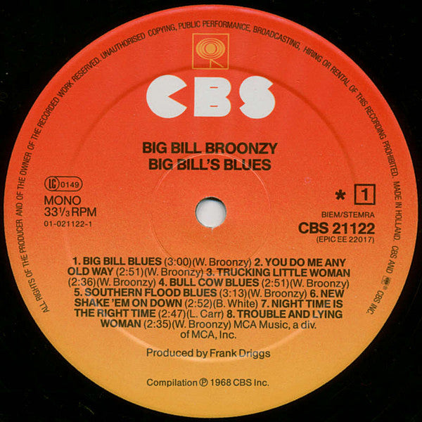 Big Bill Broonzy ~ Big Bill's Blues (Vinyl) - Djungel & Jazz
