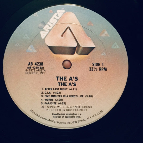The A's : The A's (LP, Album, Pit)