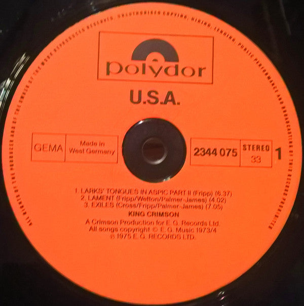 King Crimson ~ USA (Vinyl) - Djungel & Jazz