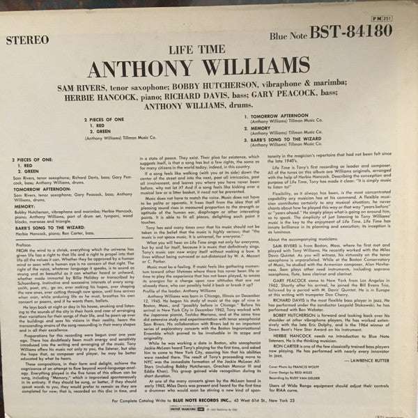 Anthony Williams ~ Life Time (Vinyl) - Djungel & Jazz