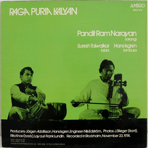 Pandit Ram Narayan* : Raga Puria Kalyan (LP)
