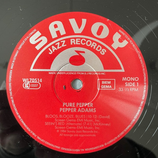 Pepper Adams ~ Pure Pepper (Vinyl) - Djungel & Jazz