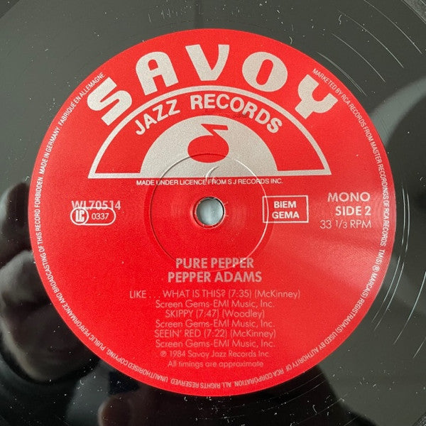 Pepper Adams ~ Pure Pepper (Vinyl) - Djungel & Jazz