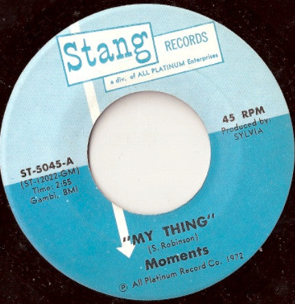 The Moments ~ My Thing / Thanks A Lot (Vinyl) - Djungel & Jazz