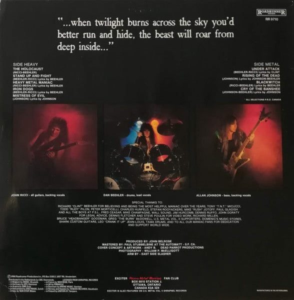 Exciter ~ Heavy Metal Maniac (Vinyl) - Djungel & Jazz