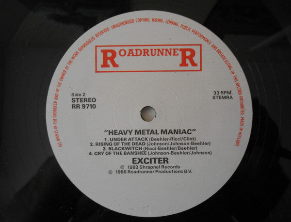 Exciter ~ Heavy Metal Maniac (Vinyl) - Djungel & Jazz