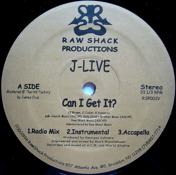 J-Live ~ Can I Get It? (Vinyl) - Djungel & Jazz