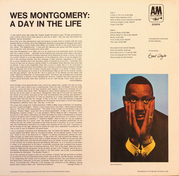Wes Montgomery : A Day In The Life (LP, Album)