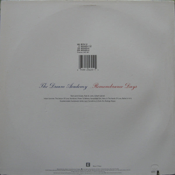 The Dream Academy : Remembrance Days (LP, Album)