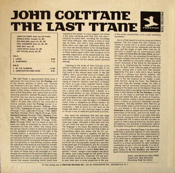 John Coltrane ~ The Last Trane (Vinyl) - Djungel & Jazz