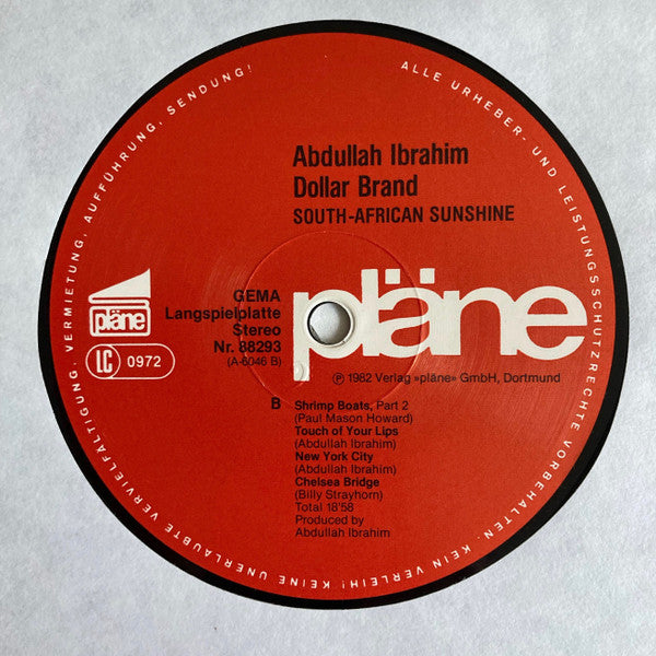 Dollar Brand / Abdullah Ibrahim ~ South African Sunshine (Piano - Solo - Live) (Vinyl) - Djungel & Jazz