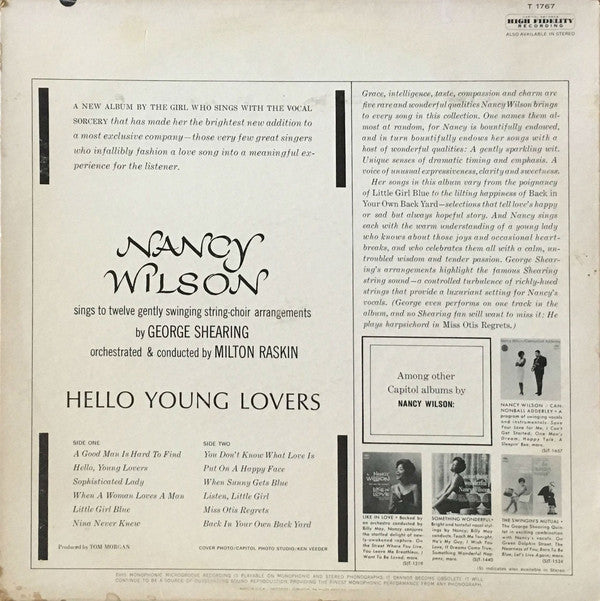 Nancy Wilson ~ Hello Young Lovers (Vinyl) - Djungel & Jazz